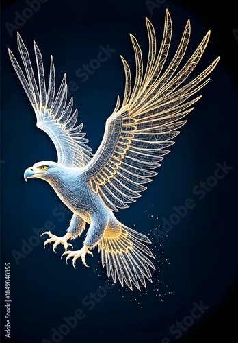 golden eagle isolated on black