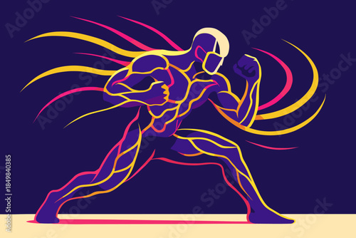 Plasma Energy Warrior. Plasma surge fighter. The warrior’s glowing veins flare as it powers up, casting