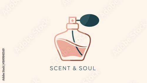 Perfume Bottle Illustration with Pink Accents.