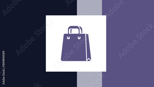 Purple Handbag Illustration on White Background.