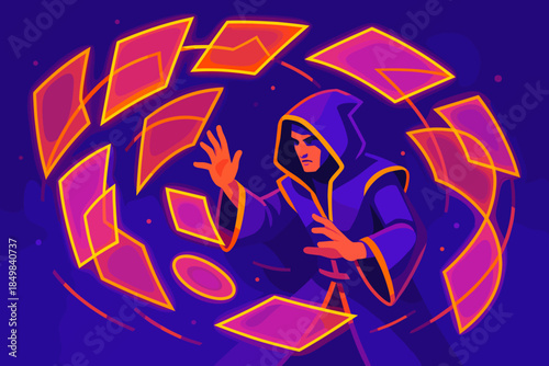 Holographic Sorcerer Spellcasting. Holographic arcana. The sorcerer manipulates translucent energy panels,