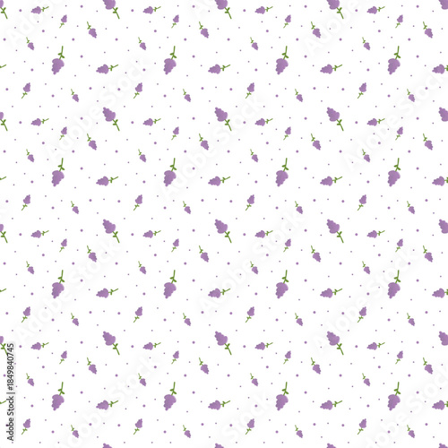 Repeating lavender bouquets seamless pattern suitable for wellness and spa themes