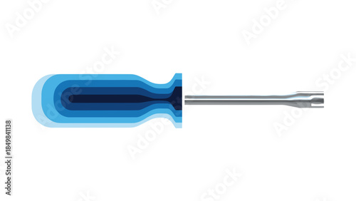 Blue Screwdriver Tool with Metal Shaft.