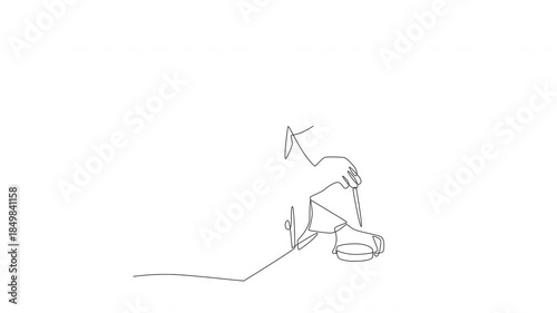 Animated Researchers are analyzing DNA samples. Dna analysis concept one-line drawing