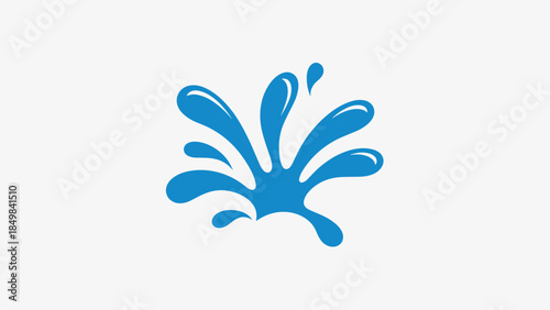 Blue Water Splash Illustration Design Element.