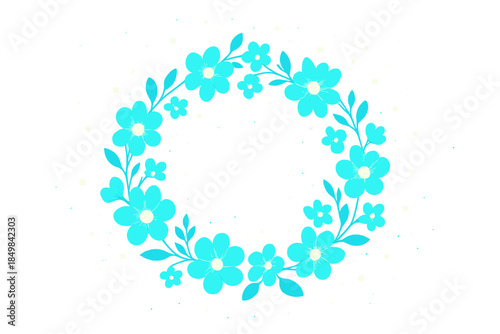 Holographic Floral Halo. Holo-floral halo. A wreath of luminous blossoms carries dancing pixel sparks that