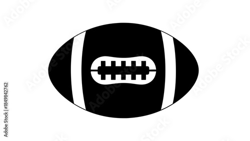 Black and White American Football Icon