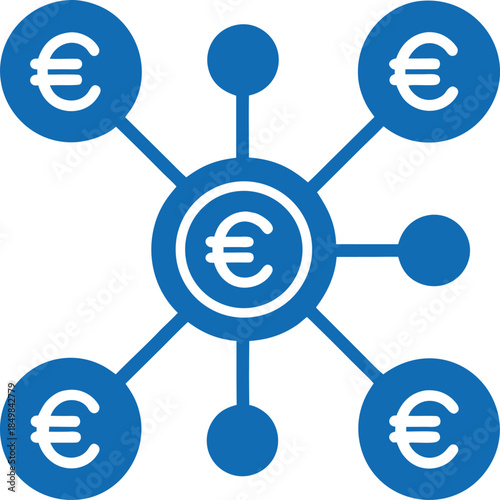 Financial network global system euro vector illustration on white background
