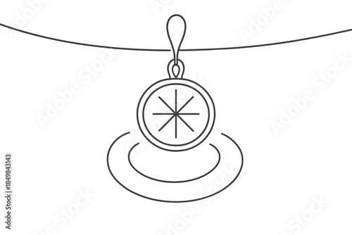 Holographic Folk Pendant. "Radiant folk sigil reimagined as holographic pendant". Minimalistic one-line