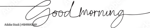 Elegant Good Morning handwritten script a simple and clean typographic element for greeting cards social media posts and invitations