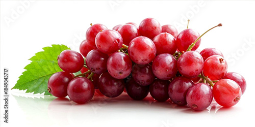 red grapes isolated on white background