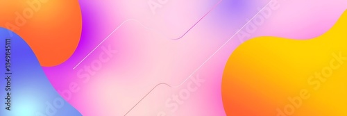 Vibrant abstract background with colorful liquid shapes and thin geometric lines, representing creativity and modern design.