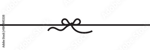 Black Gift Ribbon Bow Background. Minimal illustration of golden ribbon crossing with decorative bow, symbolizing gift wrapping, celebration, surprise, and festive presentation on white background.

