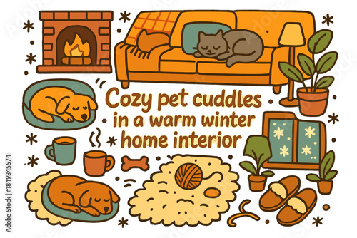 Cozy Winter Pet Cuddles.
