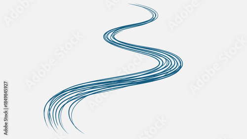 Blue Wavy Lines Abstract Design Element 2.