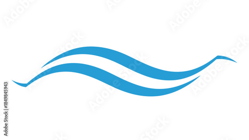 Blue Wavy Lines Illustration Design Element.