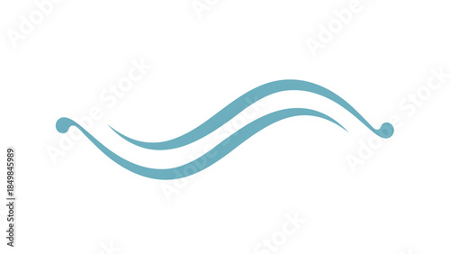 Blue Wavy Lines with Rounded Ends.
