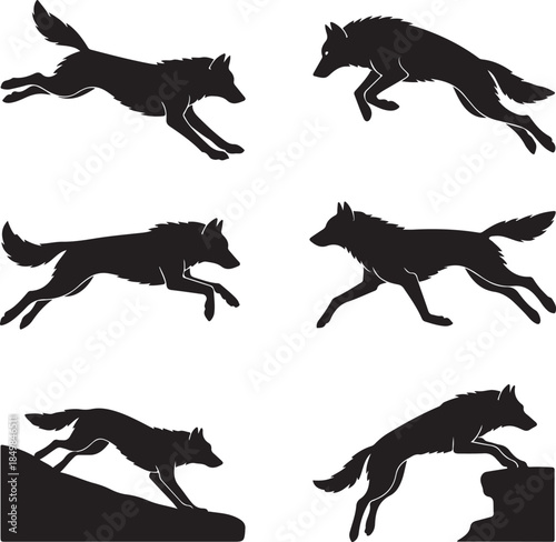 Majestic Wolf Silhouette Vector Illustration – Wild Animal Logo Design
