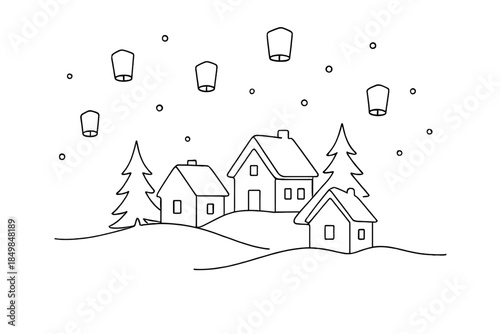 Snowy Village Serenity.