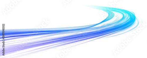Tablou pe pânză Transparent neon speed line with flowing light trails
