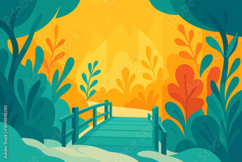 Enchanted Snowy Bridge.