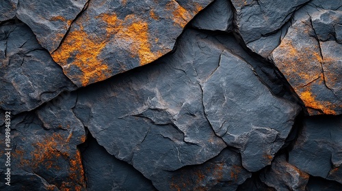 Dark Cracked Rock Texture Background.