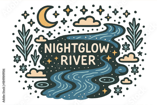 Nightglow River Illustration.