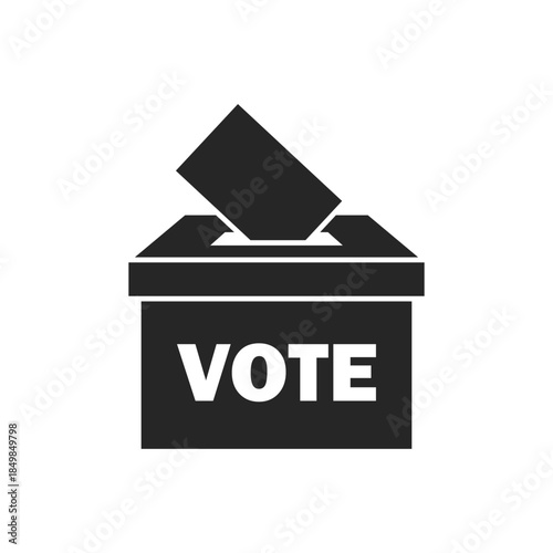 Vote box icon in flat style. Ballot candidate vector illustration on isolated background. Political election sign business concept.