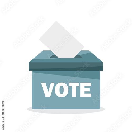 Vote box icon in flat style. Ballot candidate vector illustration on isolated background. Political election sign business concept.