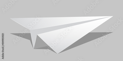 Paper plane icon in realistic style. Toy aircraft vector illustration on isolated background. Origami airplan sign business concept.