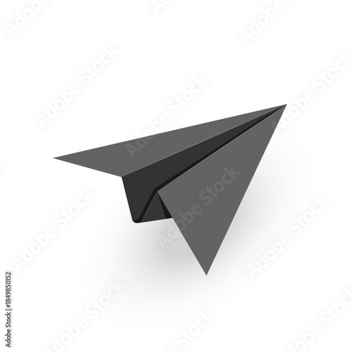 Paper plane icon in realistic style. Toy aircraft vector illustration on isolated background. Origami airplan sign business concept.
