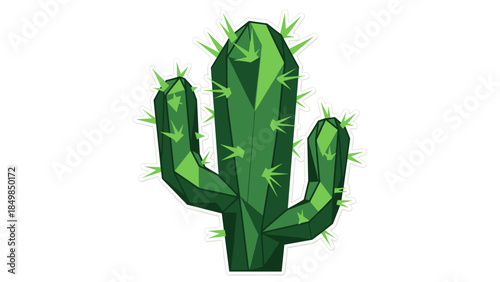 Cactus Plant with Sharp Green Spines.