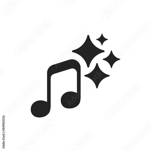 Music note icon in flat style. Musical key vector illustration on isolated background. Audio sound sign business concept.