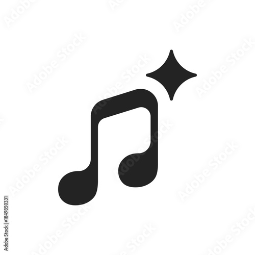 Music note icon in flat style. Musical key vector illustration on isolated background. Audio sound sign business concept.