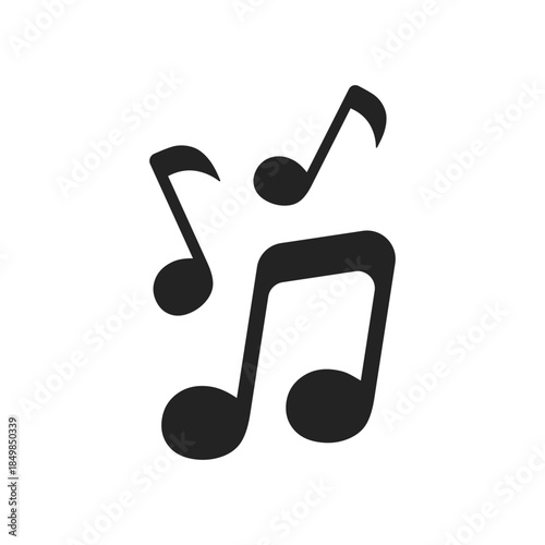 Music note icon in flat style. Musical key vector illustration on isolated background. Audio sound sign business concept.