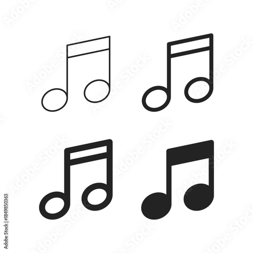 Music note icon in flat style. Musical key vector illustration on isolated background. Audio sound sign business concept.