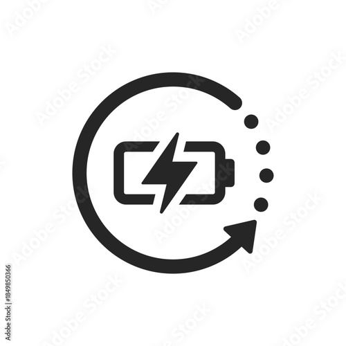 Battery charge icon in flat style. Accumulator recharge vector illustration on isolated background. Electrical power sign business concept.