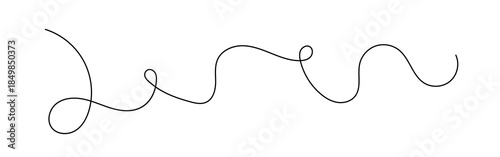 Doodle swirl isolated line, vector curve irregular simple illustration