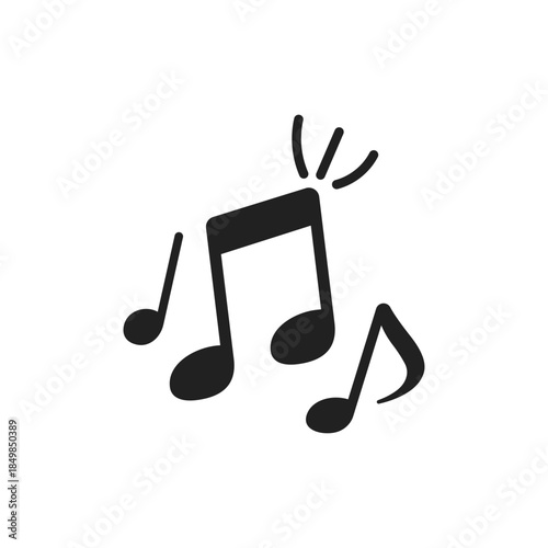 Music note icon in flat style. Musical key vector illustration on isolated background. Audio sound sign business concept.