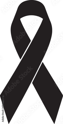 Black awareness ribbon symbol