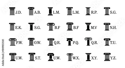 Architectural columns variations depicting initial combinations for design exploration