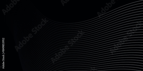 Black background with futuristic abstract dotted line decoration. Dynamic and modern wavy line background design for banners, social media, and advertising. VOL. 2