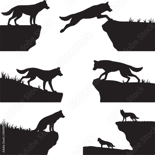 Majestic Wolf Silhouette Vector Illustration – Wild Animal Logo Design