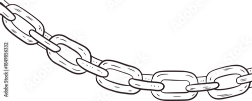 Black and white curved chain with oval links