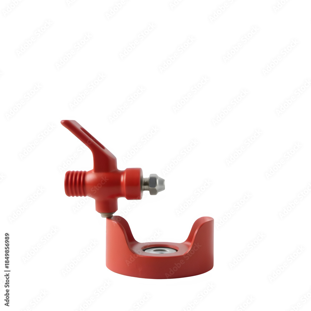 Naklejka premium Red Steel Gas Cylinder Valve Guard with Handle and Locking Pin