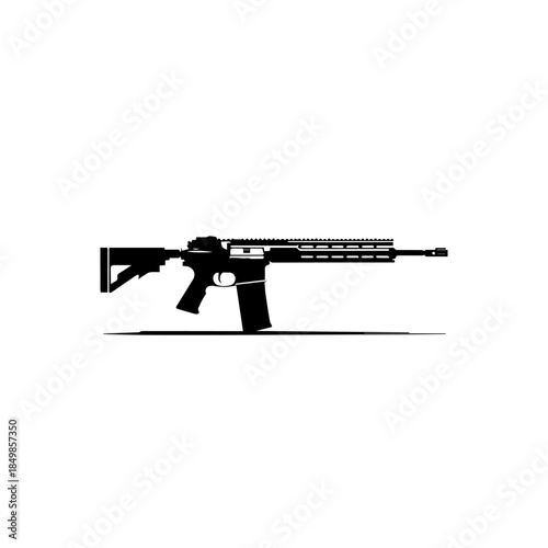 "Modern Sniper Rifle Vector Illustration - Tactical Military Gun Design"