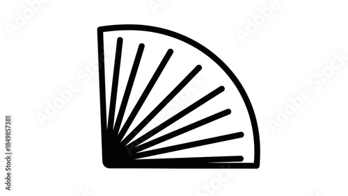 black and white folding fan isolated