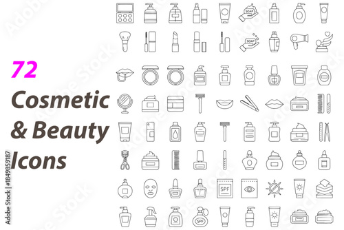 set of Cosmetic & Beauty Icons,
Cosmetic & Beauty Line Art Icons – Minimal Vector Collection