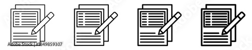 Document Editing  Icon Set Different Style Collection