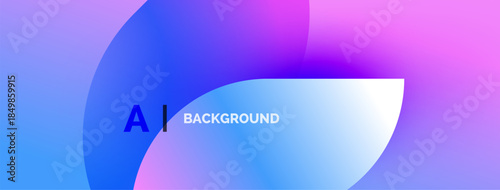 Abstract vibrant background. Blue, purple hues blend smoothly. Text reads AI BACKGROUND. Modern design, smooth gradients present.